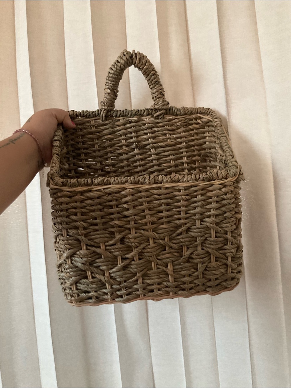 Threshold Woven Tote Basket in Natural Brown